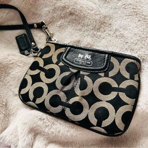 Coach Madison Black and Silver Wristlet